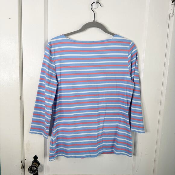 J. McLaughlin Nicola Layered Top Striped Catalina Cloth 3/4 Sleeve Size Large L - Picture 8 of 10